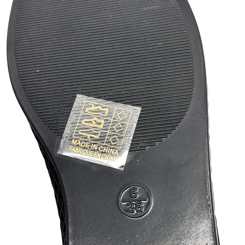 NEW Jeffrey Campbell SUNI Black Square Toe Slip On Jelly Ballet Flats US8 EU38